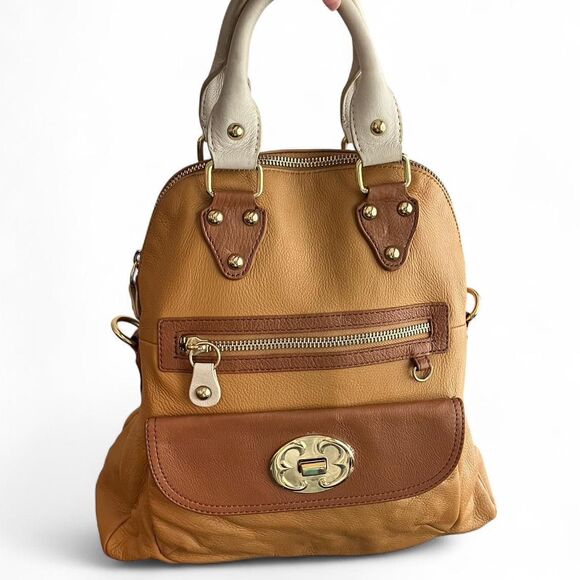 Emma Fox Two-Tone Leather Satchel - Picture 1 of 7